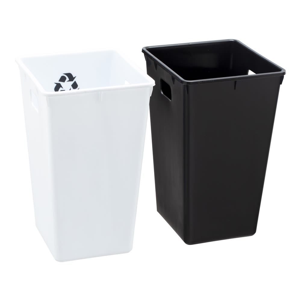 Cordoba  Collection 8 Quart Recycle Wastebasket Liners, Black and White